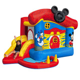 Funormous Disney Mickey Mouse Bounce House with Slide, Indoor Outdoor Inflatable Bouncy Castle Funhouse Ball Pit Plus Heavy Duty Air Blower Funormous