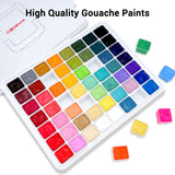 HIMI Gouache Paint Set, 56 Colors x 30 ml Jelly Cup Design in a Carrying Case, Non Toxic Gouache Paint for Canvas and Paper, Perfect for Artists, Students, and Beginners ARTME
