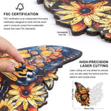Wooden Puzzles for Adults - 200 Pieces Butterfly Unique Shaped Wooden Jigsaw Puzzles for Adults, Medium Size 10'' x 12'' Adult Wood Puzzles for Family Friend Game Offito