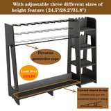 Prometis Gun Storage Racks - Freestanding Floor Wooden Rifle Rack with Pistol Shelves, 9+8 Slots Adjustable Height Storage Solutions and Gun Room Display Stand, Holds up to 9 Long Guns and 8 Handguns Prometis