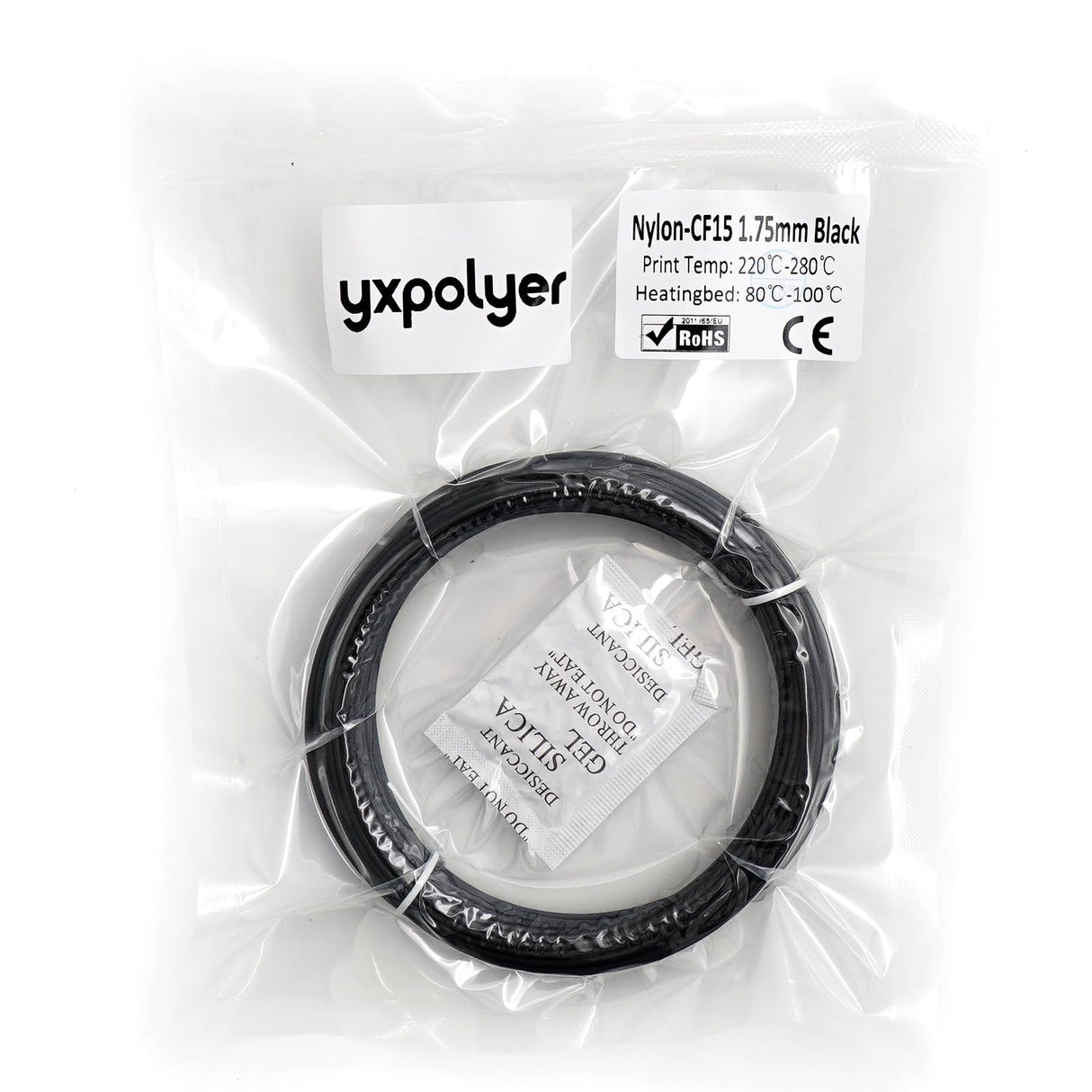 Nylon Carbon Fiber Filament PA6 CF Filament 50g for 3D Printing yxpolyer