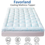 Favorland Mattress Topper King Size - Cooling Extra Thick Breathable Viscose Made from Bamboo Mattress pad - Soft Quilted Fitted Mattress Cover with 900 GSM Down Alternative Fill (8-21”Deep Pocket) Favorland