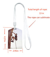 4 Pieces Sublimation Work Card Holder Badge Holders Blank Leather ID Card Holders Sublimation Rope Band DIY Crafts (French Grey) WoodArtSupply