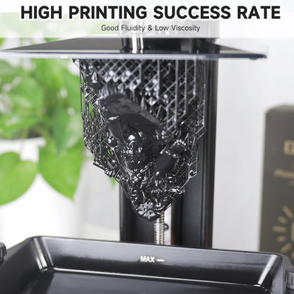 GratKit 8K Rigid Resin, 3D Printer 405nm UV-Curing Photopolymer Resin, High Precision Low Odor 3D Printing Resin - 5000g,Black - WoodArtSupply