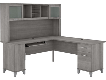 Bush Furniture Somerset 72W L Shaped Desk with Hutch - WoodArtSupply