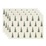Artoid Mode Green Xmas Pine Christmas Placemats Set of 4, 12x18 Inch Seasonal Christmas Table Mats for Party Kitchen Dining Decoration Artoid Mode