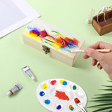 AHQiZFX 1 Pack Unfinished Wooden Box with Hinged Lid and Front Clasp, Unpainted Wooden Jewelry Box for DIY Art Project Crafts Woodcraft Keepsake Jewelry Plain Pine Box (7"x3.2"x2") AHQiZFX