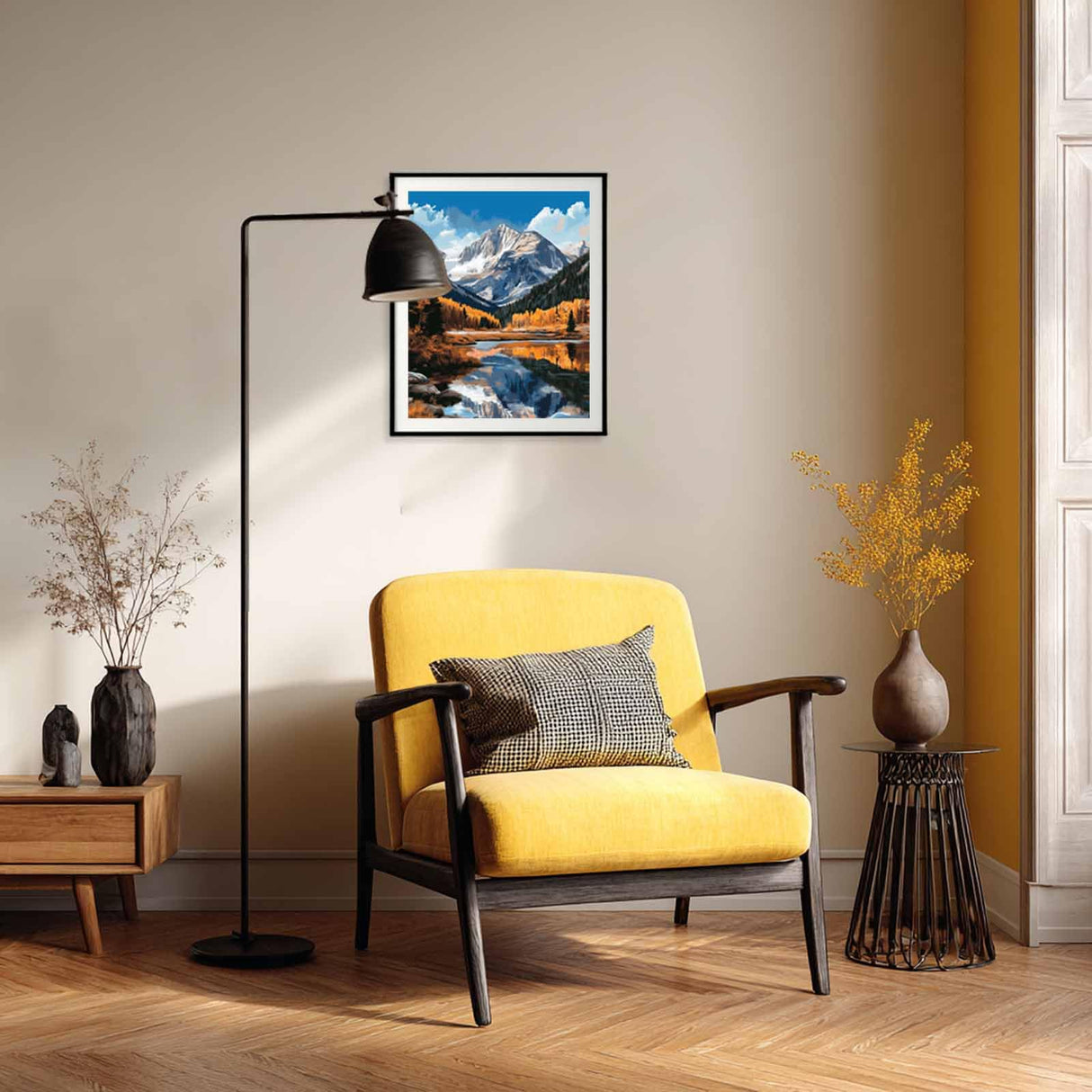 Cawpom Mountain Paint by Number Kit, Rocky Mountains National Park Paint by Numbers for Adults, Longs Peak Wall Art, Lake Trees Landscape Acrylic Painting, Home Wall Decor(16x20inch, No Frame) Cawpom