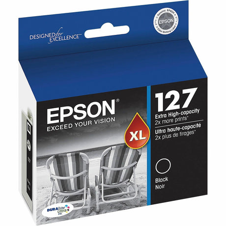 EPSON 127 DURABrite Ultra Ink Black Cartridge For NX-530, NX-625, WF-3520, WF-3530, WF-3540, WF-545, WF-60, WF-630, WF-633, WF-635, WF-645, WF-7010, WF-7510, WF-7520, WF-840, WF-845,Water Resistant Epson