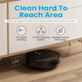 ROPVACNIC Robot Vacuum Cleaner with 3000Pa Cyclone Suction, APP/Voice/Remote Control, Automatic Self-Charging Robotic Vacuum, Scheduled Cleaning, Ideal for Pet Hair, Hard Floor, Low Carpet ROPVACNIC