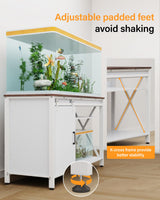 Aquarium Stand for 55 Gallon Fish Tank: Tank Stand Table with Cabinet Storage Accessories - Metal Fish Stand with Power Outlet for 55-75 Gallon Reptile Turtle Terrarium - Weight Capacity 1200 lb FILKO