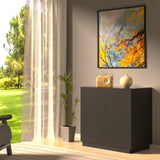 Amunrbrek Litter Box Enclosure, Large Litter Box Furniture, Modern Cat Litter Box Enclosure Furniture with Storage, Side Cabinet (Black) amunrbrek