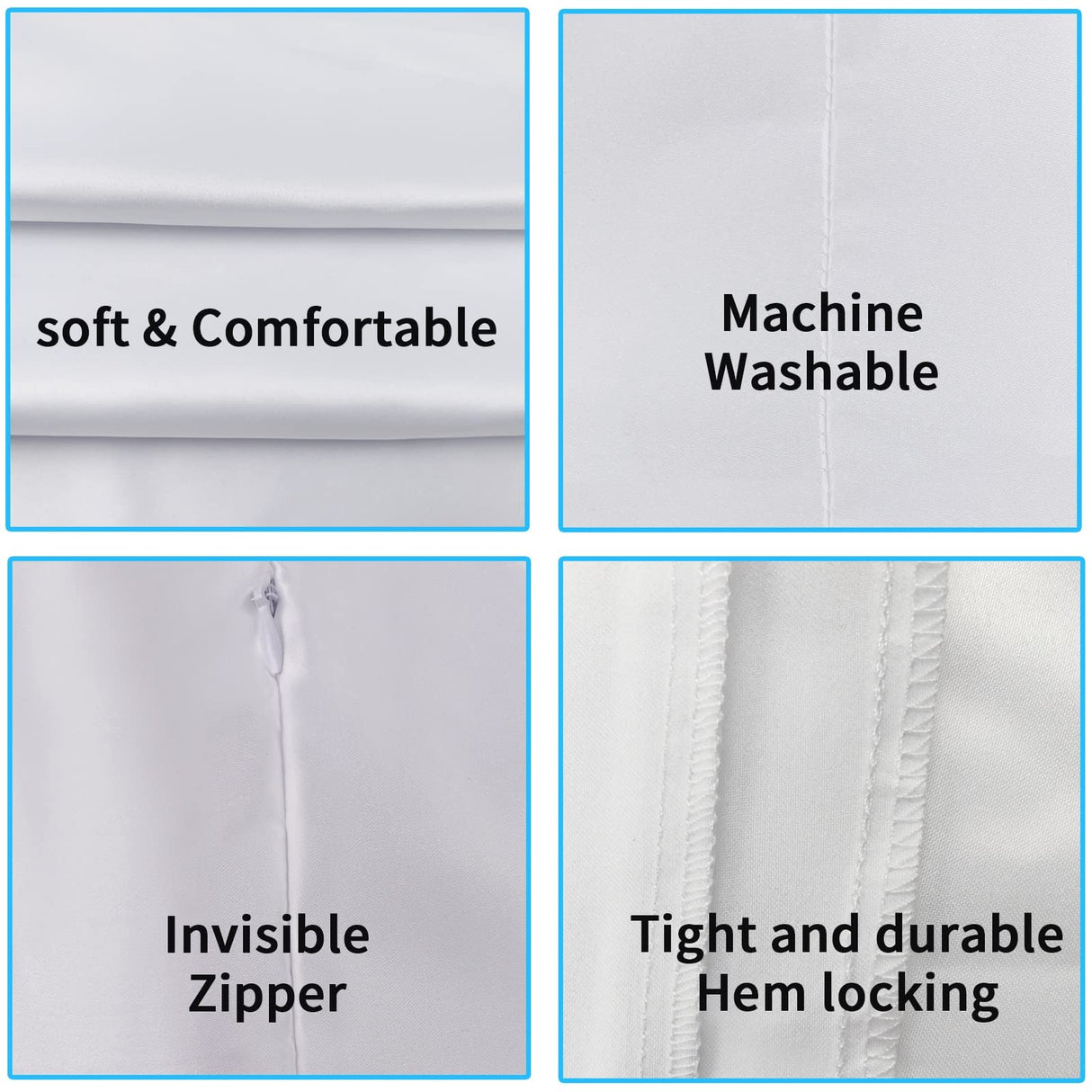 OKBA 4 PCS Sublimation Blanks Pillow Cases 16"x 16" White Cushion Covers Glossy Satin Pillow Covers Heat Transfer DIY Custom Picture Pillow Covers OKBA