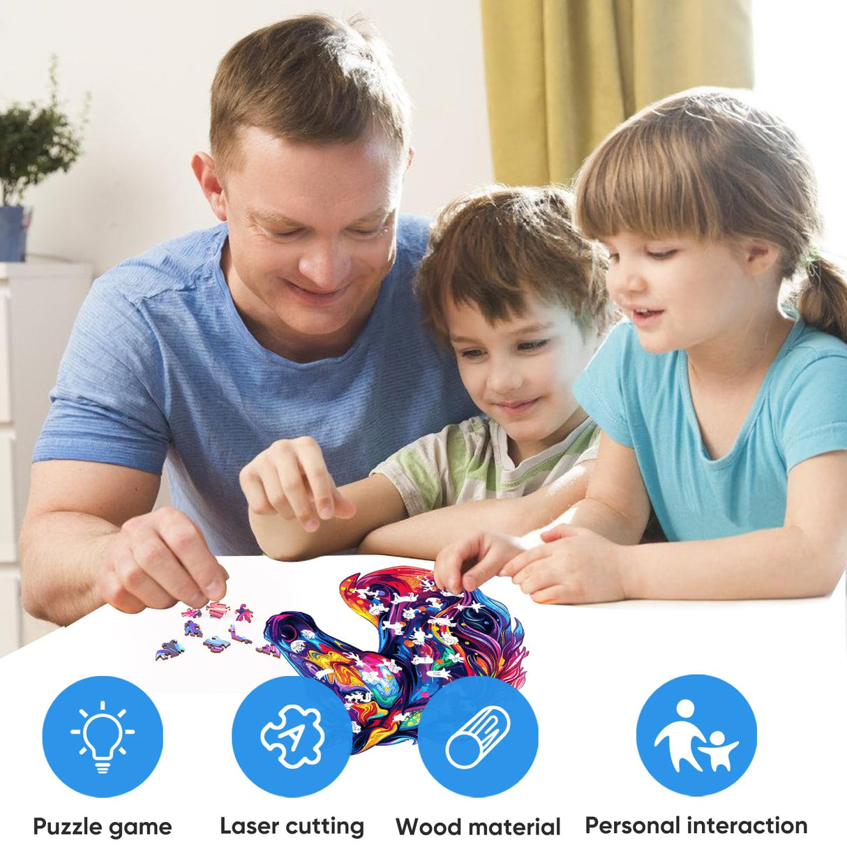 Horse Head Wooden Puzzle for Adults, Horse Wooden Jigsaw Puzzles(10.8 * 12.6in-200pcs), Unique Shape Animal Adult Puzzles,Irregular Wood Puzzles Best Gift for Adults and Kids Family Game Reouinty