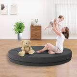 Nigoone Modern Folding Sofa Bed Couch Memory Foam with 2 Pillows Sleeper Sofa futon Couch for Bedroom Living Room Guests, Washable Set, Stylish Oval 76''L × 41.5''D × 10''H,Dark Gray Nigoone