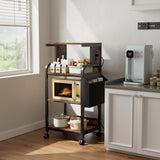 WTINAPIG Tall Printer Stand with Storage Adjustable Shelf and Bag, 4-Tier Large Printer Table with Charging Station for Home Office, Printer Cart with Wheels for 3D Printer Shredder Scanner Fax WTINAPIG