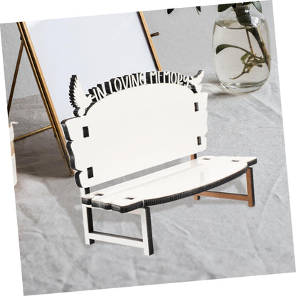 STOBOK White Embryo Chair Dining Table Bench Christmas Crafts Chair Sublimation Memorial Bench Blanks ornament Chair Decor for Tabletop Home Decor, Personalized Photo Frame Sublimation 4pcs.