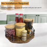 BaiWinlar 12" Wood Lazy Susan Turntable Organizer, 360°Rotating Non-Slip Lazy Susan Spice Rack Organizer with Higher Edge for Table Top Cabinet Kitchen Countertop Dining Table Coffee Bar Storage BaiWinlar