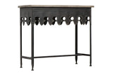Creative Co-Op Rustic Farmhouse Metal Console Table with Solid Wood Top, Distressed Grey Creative Co-Op