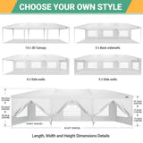 COBIZI 10x30 Pop Up Canopy Tent for Parties with 8 Sidewalls Waterproof Commercial Instant Canopy 10x30 Party Tent for Backyard, Wedding Portable Outdoor Gazebo with Carrybag&4 Sandbags(White COBIZI