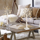 EAMBRITE Lighted Birch Tree for Christmas Decor, Table Decorations Indoor, 2Pack 24 LED Battery Operated/USB Tabletop Mini Artificial White Trees with Lights for Winter Home Centerpiece Mantel (2FT) EAMBRITE