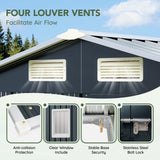 Grovellis Update Version 6x4 FT Outdoor Metal Storage Shed, Single Door, 1 Clear Window, Tool Shed for Garden, Patio, Backyard Nightblue Grovellis