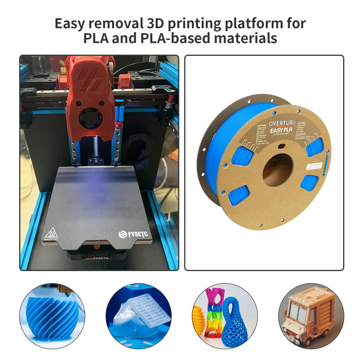 FYSETC 3D Printer Platform 120mm Flex Plate - Removable Print Bed Surface - Magnnetic Spare HotBed Cover: 2 in 1 Printing Build Surface for PLA PLA+ Only Compatible with VoronV0 V0.2 Accessories 4.7in FYSETC