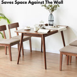 Grewood Extendable Dining Table - 100% Natural Oak Wood Telescopic Dining Table for 6-8 - Modern Dining Table with 47.24-63inch for Kitchen Room,Dining Room,Apartment (Walnut Color) Grewood