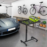 OLBRUS Adjustable Work Table with Wheels, Mechanic Rolling Tool Tray Table for Garage Repair Shops DIY, 220LBS Capacity Mobile Heavy Duty Steel Tool Cart OLBRUS