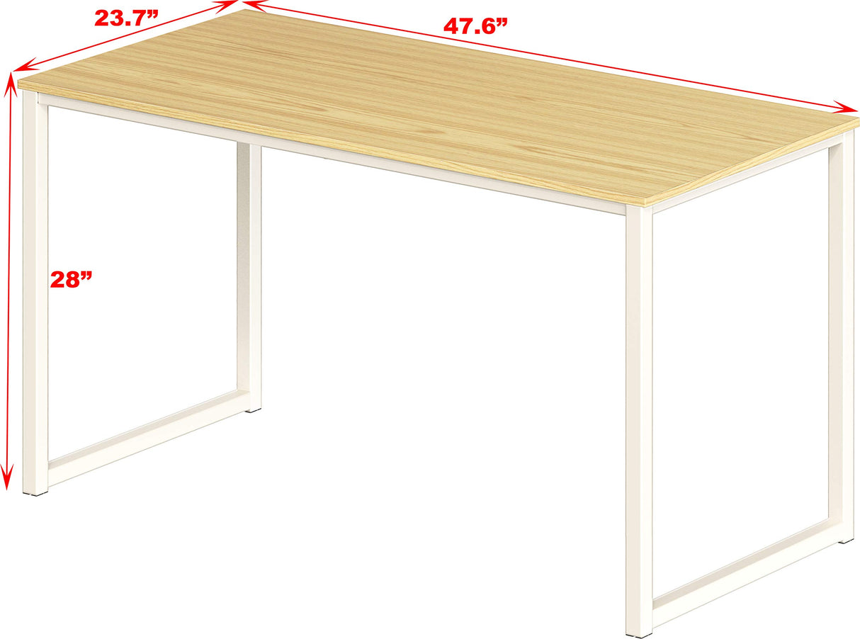 SHW Home Office 48-Inch Computer Desk, White/Oak SHW