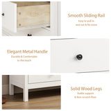 LYNSOM White Dresser for Bedroom, 7 Wide Drawer Deep Dresser with Metal Handles, Wood Dressers & Chests of Drawers for Hallyway, Entryway LYNSOM