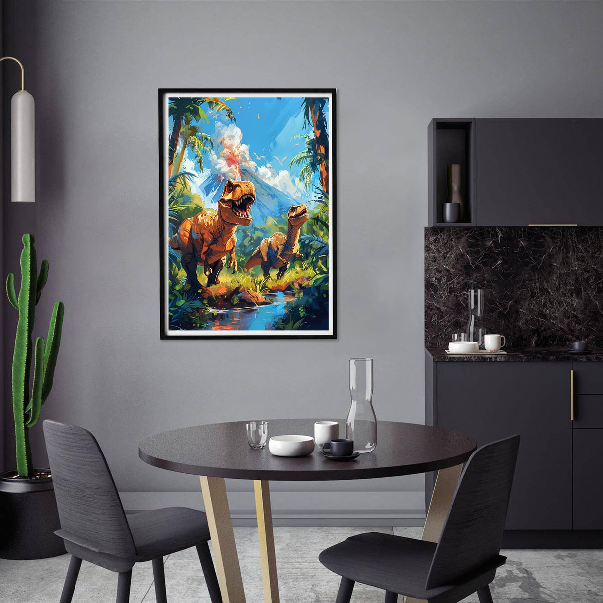 Yomiie 5D Diamond Art Kits for Adults, Two Dinosaur Diamond Painting Art Animals DIY Full Round Drill Kits, Embroidery Rhinestone Diamond Crystal Craft Canvas Home Wall Decor 12x16 inch Yomiie