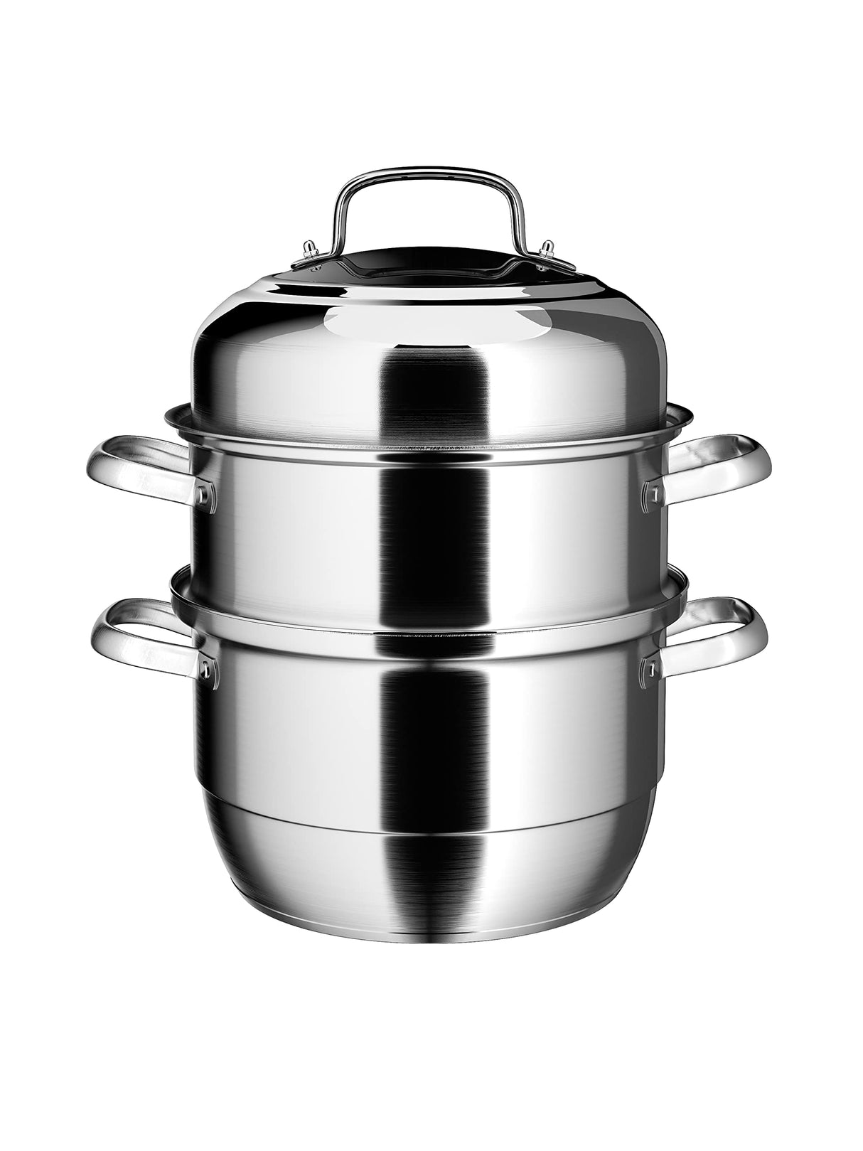 VENTION Large Indution Steamer Pot(28cm), 3 Tier Steamer for Cooking, 11 Inch Stainless Steel Steamer Pot for Cooking, Steam Pot for Dumpling VENTION
