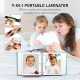 Laminator 13 Inch A3 Laminator Machine, 9 in 1 Desktop Thermal Laminator Never Jam 40 Laminating Pouches, Paper Trimmer and Corner Rounder, 1Min Fast Warm-Up Home Office School Use, Pure White Zyerch