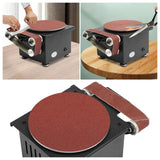 AGULIUM 6-Inch Mini Disc Sander, 7 Speed Adjustable Bench Belt Sander Grinder, Electric Tabletop Belt Sanders for Metal Wood Knife Steel Iron Plastic Working, 100W 110V AGULIUM