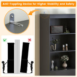 Winkalon 71“H Black Bookshelf with LED Light, Bookcase and Bookshelf with Drawers, Tall Bookcase Tall Storage Cabinet 3-Tier Open Shelves for Home Office Living Room Bedroom Winkalon