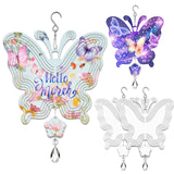 4Pack 8inch Sublimation Wind Spinner Blanks 3D Aluminum Metal Wind Sculpture Kinetic Spinners for Yard and Garden Indoor Art Ornaments Hanging Decoration (New Butterfly) WindMage