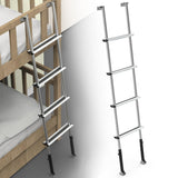 Marudina 61.5" Pre-Assembled Bunk Ladder, Adjustable 3 Levels of Height, Aluminum RV Bunk Bed Ladder with 4 Anti-Slip Steps, Non-Slip Feet, 2 Fixing Methods Marudina