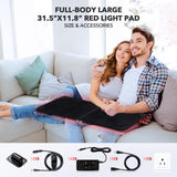 Red Light Therapy for Body, 31.5" * 11.8" Red Light Therapy Pad, Dual Chip Grade 360 LEDs 660nm & 850nm Infrared Light Therapy for Body Back Waist Shoulder Knee Joint Pain Relief, Gift for Women Men GMOWNW