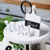 GENMOUS Farmhouse Kitchen Tiered Tray Decor Items Mini Set, Rustic Black and White Kitchen Counter Decor, Two Tiered Tray Kitchen Decor Set for Home Kitchen Dining Room Table Decoration GENMOUS & CO.