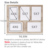 MONT PLEASANT Farmhouse Picture Frame 5X7 Rustic Photos Frame 4X6 For Five Photos with Mat Wood Collage Frame for Wall Mounting or Tabletop Display MONT PLEASANT