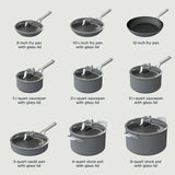 Ninja Cookware, Ninja NeverStick Premium, 16-Piece Pots and Pans Set, Non Stick Frying Pans, Kitchen Essentials, Stock Pot, Sauce Pan, Glass Lids, Saute Pan, All Stovetops, Black, C39900 Ninja