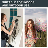 AROIC 1 Pack Art Painting Display Easel Stands,Portable Adjustable Aluminum Metal Tripod Artist Canvases Height from17 to 66 Inch Extra Sturdy forTable-Top/Floor Painting. Black with 1 Storage Bag AROIC