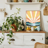 Ninonly 4 Pack Paint by Number for Adults Framed Canvas, Sunset Arts for Adults Beginner with Wooden Easel, Paint Brushes, Acrylic Paint Set for Home Wall Decor, 9 * 12 Inch Ninonly