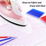 Heat Erasable Fabric White Marking Pens with 20 Refills for Tailors Sewing and Quilting Dressmaking, White Heat Erase Pens of Fabrics. iHMeiju
