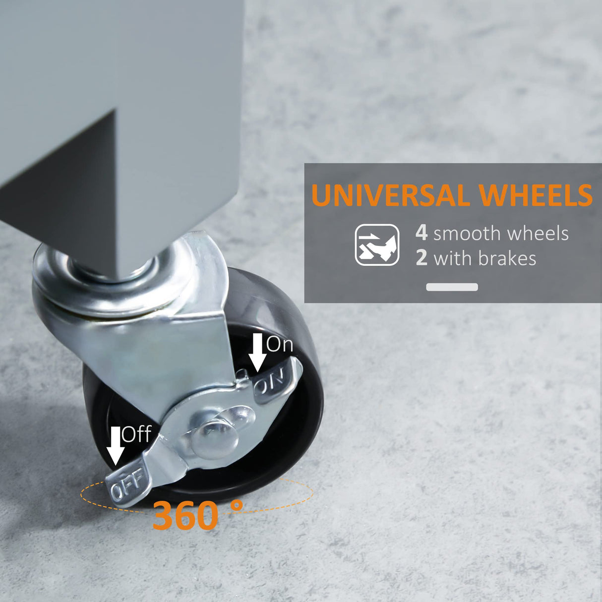 HOMCOM Kitchen Island Cart, Rolling Kitchen Island with Storage Shelf, Solid Wood Top, Drawer, for Dining Room, Gray HOMCOM