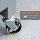 HOMCOM Kitchen Island Cart, Rolling Kitchen Island with Storage Shelf, Solid Wood Top, Drawer, for Dining Room, Gray HOMCOM