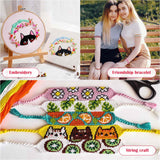 PAXCOO 488Pcs String Bracelet Making Kit, Friendship Bracelet String Kit with 50 Skeins Embroidery Floss Cross Stitch Thread, 400Pcs Friendship Bracelet Beads, 37Pcs Embroidery Tools PAXCOO