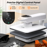 AKEYDIY New 15x15 Swivel Auto Heat Press Machine for T-Shirts, 360° Swing Away Heat Press with Auto Press Release, Heat Up Fast (One-Workstation) AKEYDIY