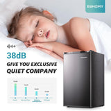 EUHOMY 3.2 Cu.Ft Mini Fridge with Freezer, Single Door Compact Refrigerator, Adjustable Thermostat, Mini Refrigerator Energy Saving, Mini fridge for Bedroom, Dorm, Office, Black EUHOMY
